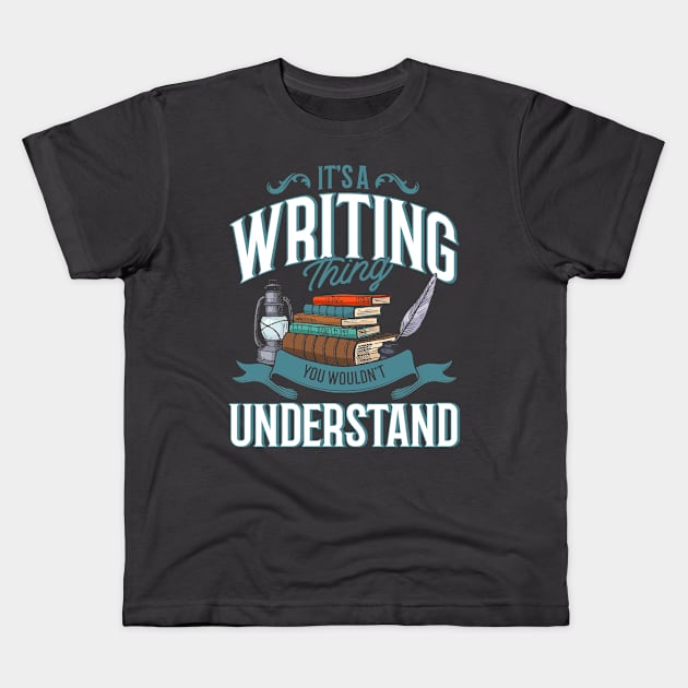 Author Novelist Writer Kids T-Shirt by Toeffishirts